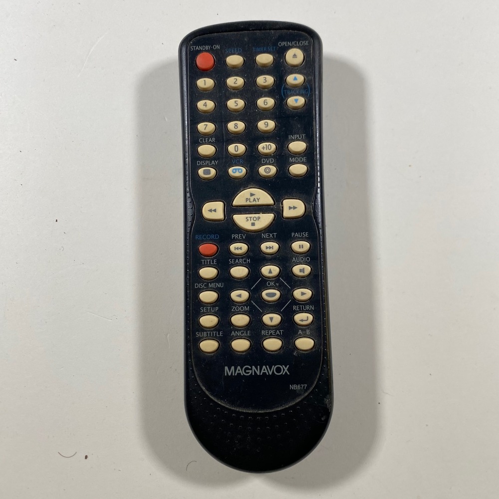 Magnavox NB677 VCR DVD Combo Remote Control Black OEM Replacement Controller